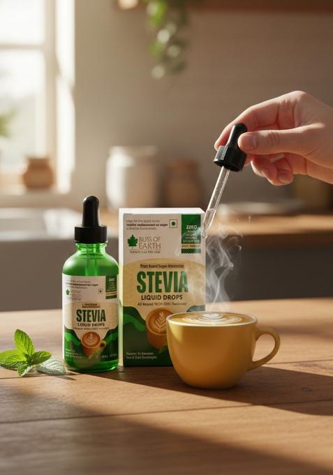 Bliss Of Earth Stevia Liquid Drops Sugar Free Zero Calorie Diabetic And Keto Friendly Substitute Glycerin 99.8% Reb Glass Bottle Pack 30Ml