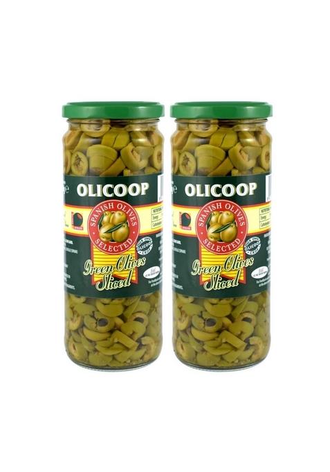Olicoop Green Sliced Olive, 450G, Pack Of 2, Produced In Spain