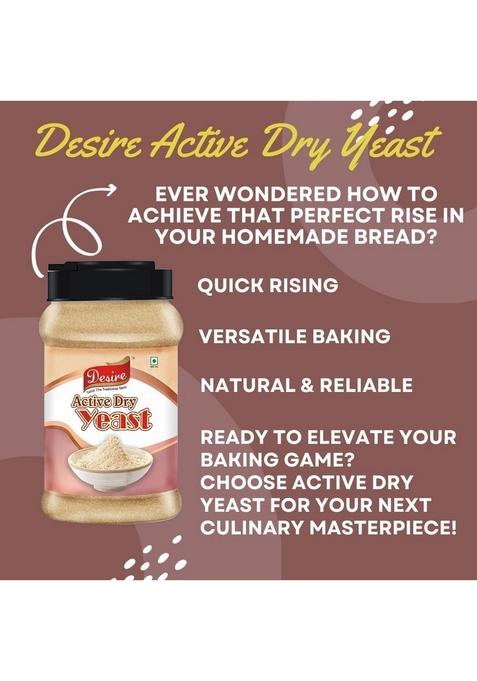 Desire Baker'S Active Dry Yeast 500G |Instant For Baking Bread, Pizza Dough, Cakes & More