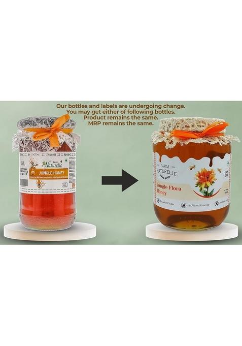 Farm Naturelle Raw Jungle Honey 1Kg| Glass Bottle | 100% Pure Unprocessed & Natural Ayurvedic Rich In Vitamins And Minerals Helps Boost Immunity