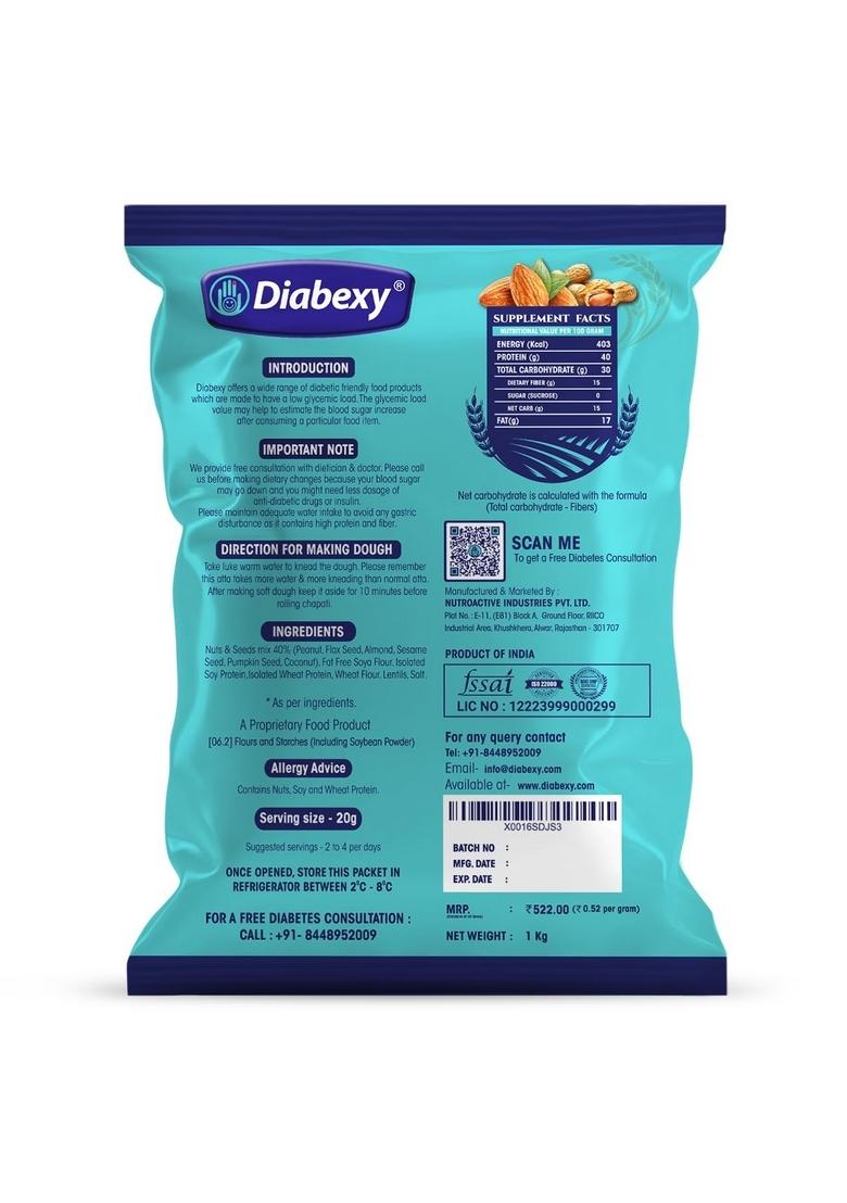 Diabexy Sugar Control Atta For Diabetics Pack Of 3 (1Kg Each)