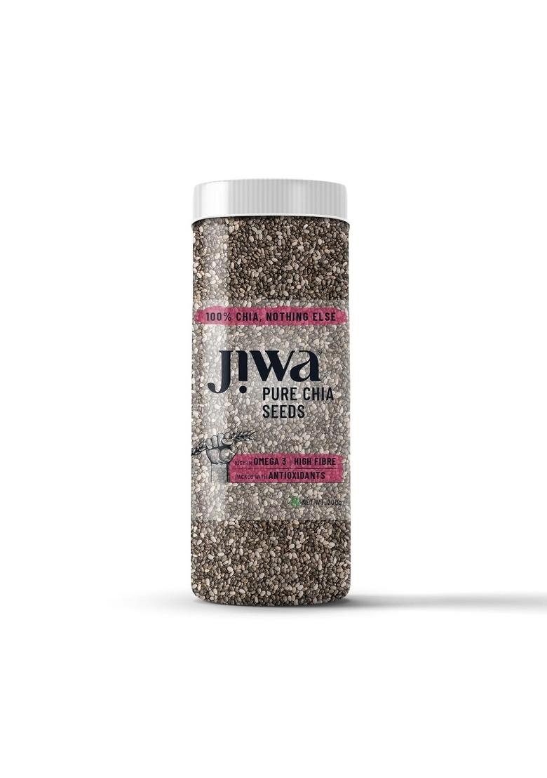 Jiwa Healthy By Nature Pure Chia Seeds| Raw & Unroasted | Rich In Omega 3, Antioxidants And High Fiber Seeds For Eating Superfood 200 G