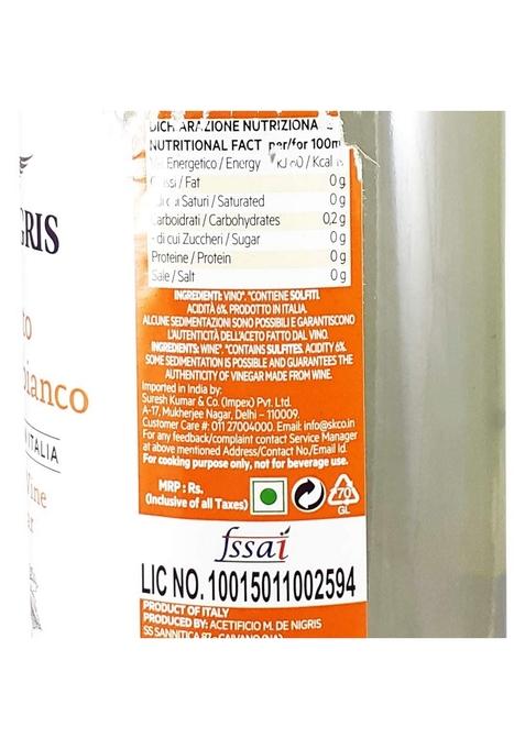 De Nigris White Wine Vinegar, 1L