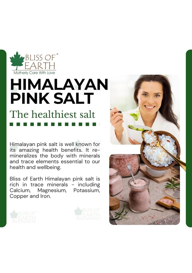 Bliss Of Earth 1Kg Pure Himalayan Pink Salt Non Iodised Rock For Weight Management & Healthy Cooking, Natural Substitute White