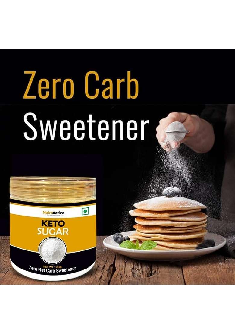Nutroactive Keto Sugar Zero Carb Sweetener 100% Free- 250Gm - Indya