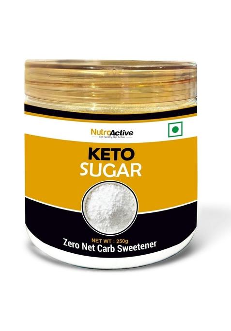 Nutroactive Keto Sugar Zero Carb Sweetener 100% Free- 250Gm