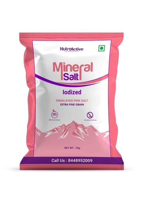 Nutroactive Mineralsalt Iodized Himalayan Pink Rock Salt Extra Fine Grain 1 Kg
