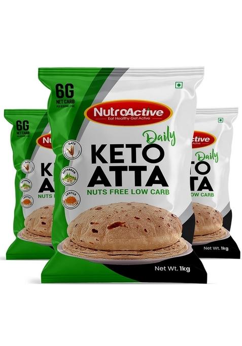 Nutroactive Keto Atta Daily| Nuts Free Low Carb | High Protein Flour For Weight Loss