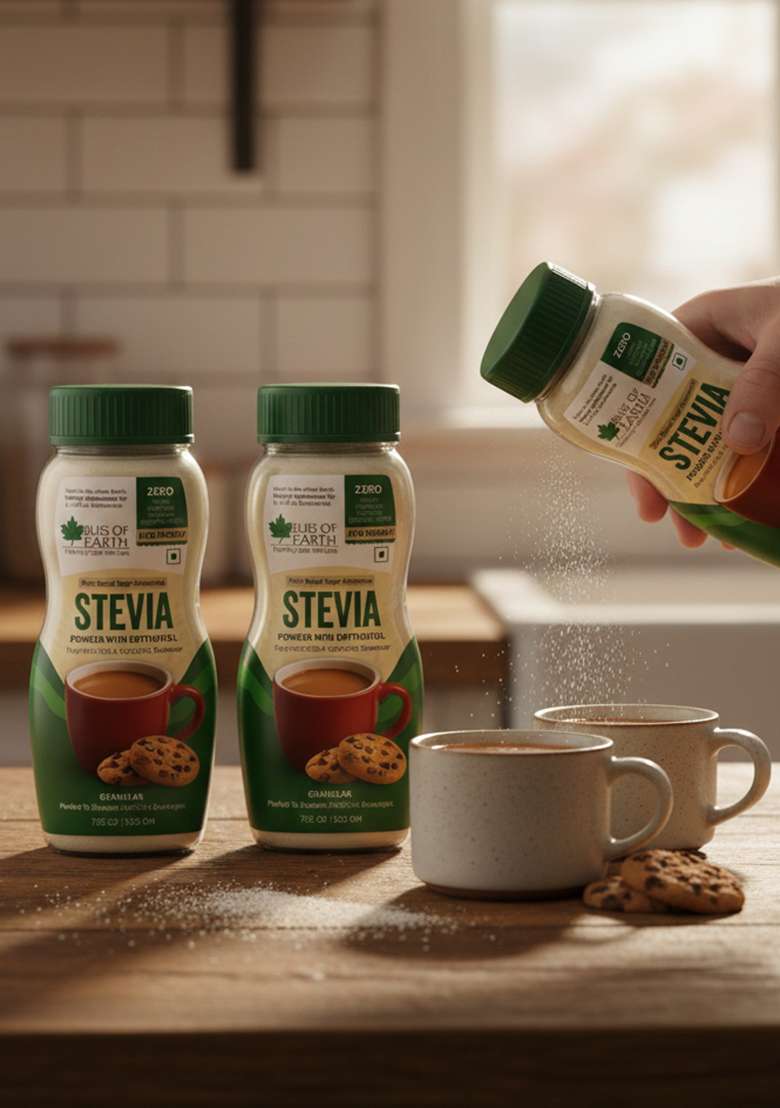 Bliss Of Earth Stevia Powder, Organic Sugar Free Zero Calorie Sweetener Diabetic And Keto Friendly 99.8% Purity Vegetarian Gluten Quick Dissolve (200 Gm (Pack 3)) - Indya