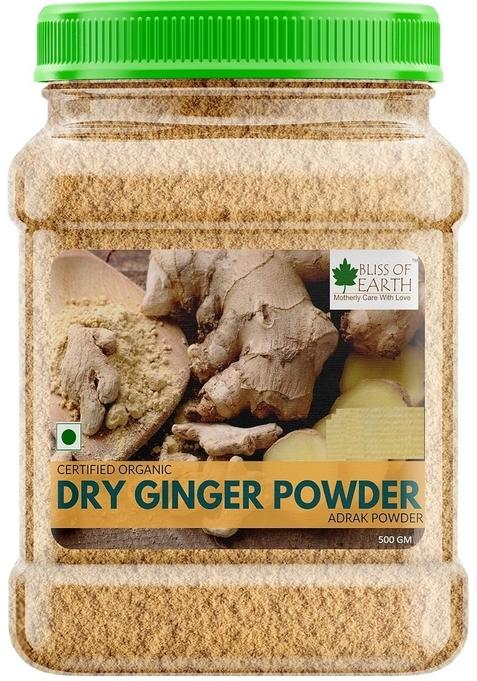 Bliss Of Earth Certified Organic Dried Ginger Powder For Tea, Pure Antioxidant Super Food, 500Gm