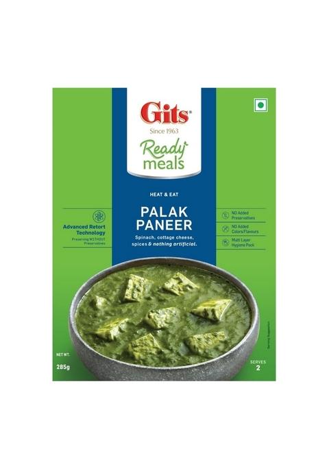 Gits Ready To Eat Palak Paneer, Pure Veg, Heat And Indian Dish, Microwaveable, 855G (Pack Of 3 X 285G Each)