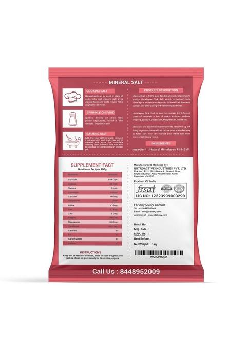 Nutroactive Mineralsalt Himalayan Pink Rock Salt Extra Fine Grain