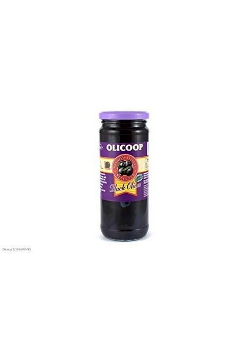 Olicoop Black Pitted Olive, 450G, Combo Pack Of 2, Product Spain, For Authentic Taste In Cooking, Snacking, Pizzas Toppings Or Italian Pastas Ingredient