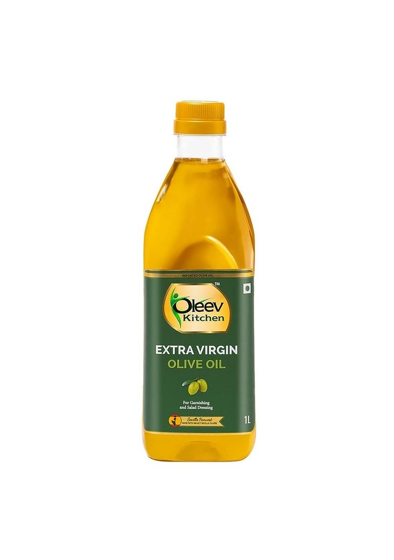 Oleev Extra Virgin Olive Oil, For Garnishing And Salad Dressing, 1L Pet Bottle
