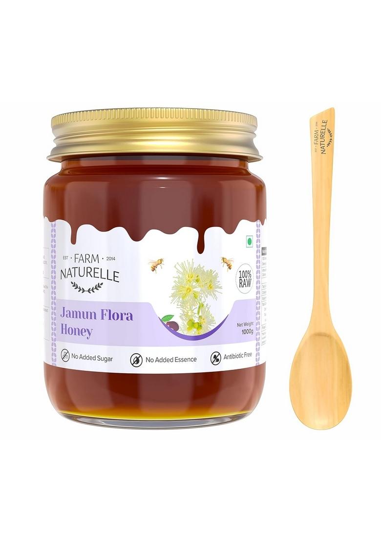 Farm Naturelle Raw Jamun Honey 1Kg| Glass Bottle | 100% Pure Unprocessed & Natural Ayurvedic Rich In Vitamins And Minerals Helps Boost Immunity