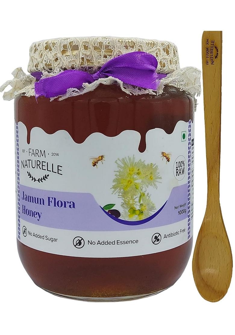 Farm Naturelle Raw Jamun Honey 1Kg| Glass Bottle | 100% Pure Unprocessed & Natural Ayurvedic Rich In Vitamins And Minerals Helps Boost Immunity