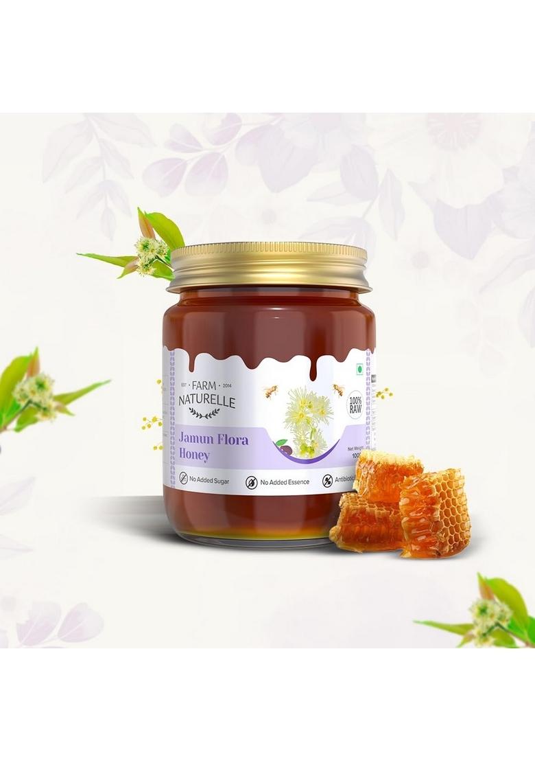 Farm Naturelle Raw Jamun Honey 1Kg| Glass Bottle | 100% Pure Unprocessed & Natural Ayurvedic Rich In Vitamins And Minerals Helps Boost Immunity