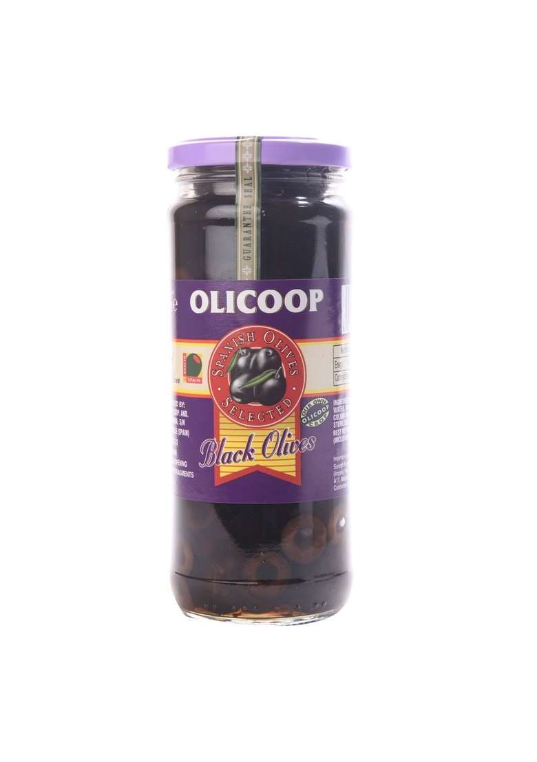Olicoop Spanish Black Sliced Olives, 450G Jar - Indya
