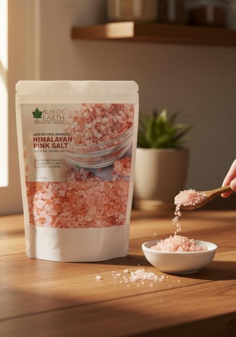 Bliss Of Earth 500 Gm Granular Pakistani Himalayan Pink Salt Non Iodized For Weight Loss & Healthy Cooking, Natural Substitute White