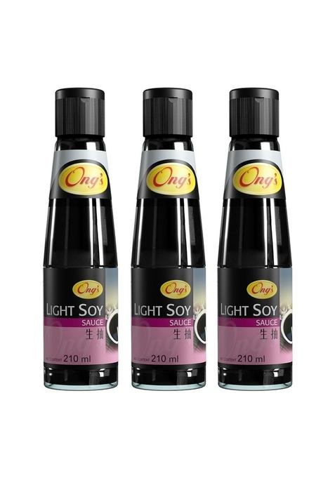 Ong'S Light Soy Sauce, 210 Grams, Pack Of 3, Product Singapore
