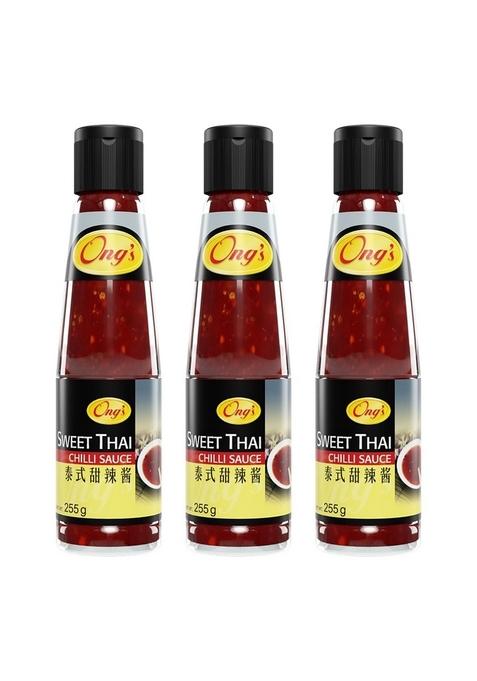 Ong'S Sweet Thai Chili Sauce, 255 Grams, Pack Of 3, Product Singapore