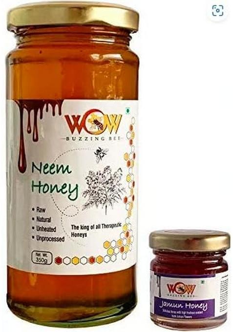 Wow Buzzing Bee - Neem Flower Forest Honey 405G | Pure In Glass Jar