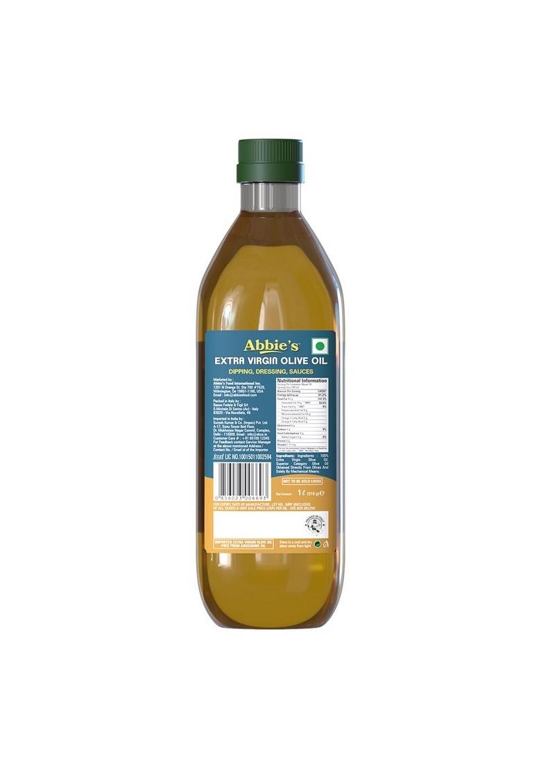 Abbie'S Extra Virgin Olive Oil Perfect For Cooking And Salad Dressing Packed In Italy | Rich Taste Premium & Light Healthy Choice 1 Liter (Pack Of 1)
