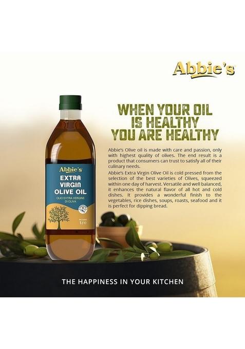 Abbie'S Extra Virgin Olive Oil Perfect For Cooking And Salad Dressing Packed In Italy | Rich Taste Premium & Light Healthy Choice 1 Liter (Pack Of 1)