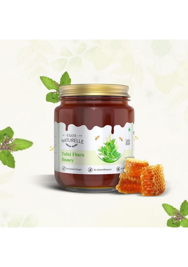 Farm Naturelle Naturelle-Vana Tulsi Forest Flower Honey|1000G+150Gm Extra And A Wooden Spoon| 100% Natural| Ayurved Raw Natural Unprocessed, Unfiltered, Unpasteurized, Lab Tested Honey In Glass Bottle.