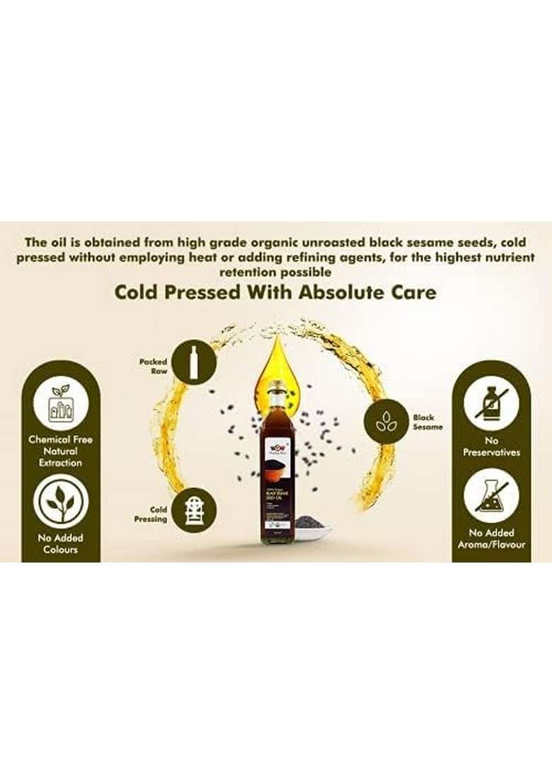 Wow Cooking Oils Organic Black Sesame Seed Oil, 925 Ml - Indya