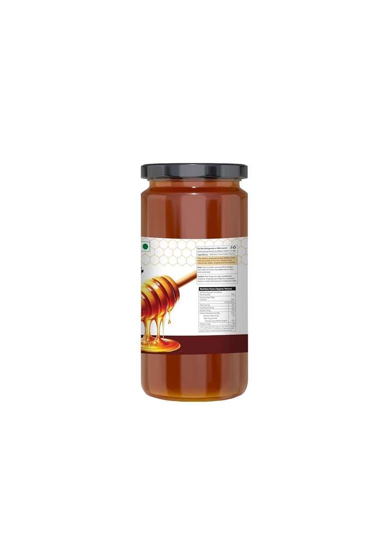 Wow Buzzing Bee - Raw Honey Wild Berry & Neem | Pack Of 2 (550G + 55G) 100% Pure, No Sugar Adulteration Natural Immunity Booster - Indya