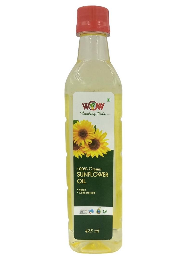 Wow Cooking Oils Certified Organic Virgin Cold Pressed Sunflower Oil 425 Ml