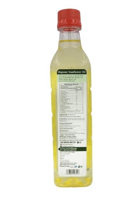 Wow Cooking Oils Certified Organic Virgin Cold Pressed Sunflower Oil 425 Ml