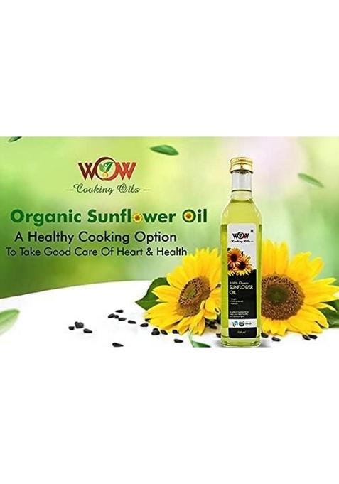 Wow Cooking Oils Certified Organic Virgin Cold Pressed Sunflower Oil 425 Ml
