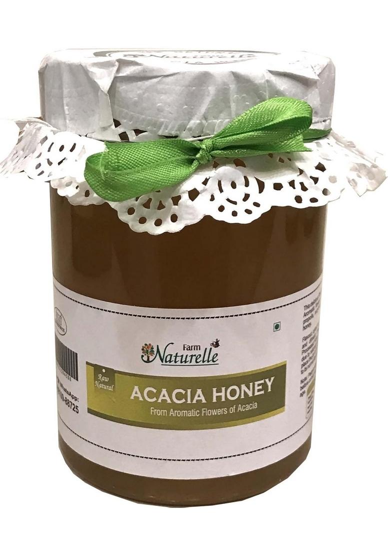 Farm Naturelle Naturelle-Acacia Flower Wild Forest Honey |1Kg Extra And A Wooden Spoon| 100% Pure Honey, Raw