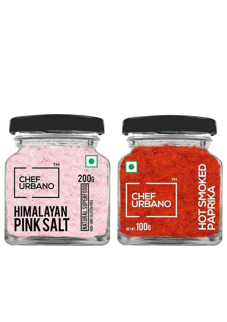 Chef Urbano Smoked Paprika Hot 100 Gms + Himalayan Pink Salt 200 Combo - Indya
