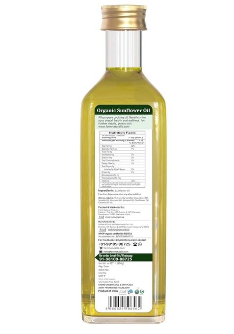 Wow Cooking Oils Organic Sun Flower Oil, 1L