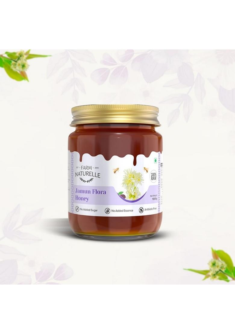 Farm Naturelle Naturelle-Jamun Flower Wild Forest Honey| 100% Pure Honey|1000G+150Gm Extra And A Wooden Spoon|Raw Natural Un-Processed