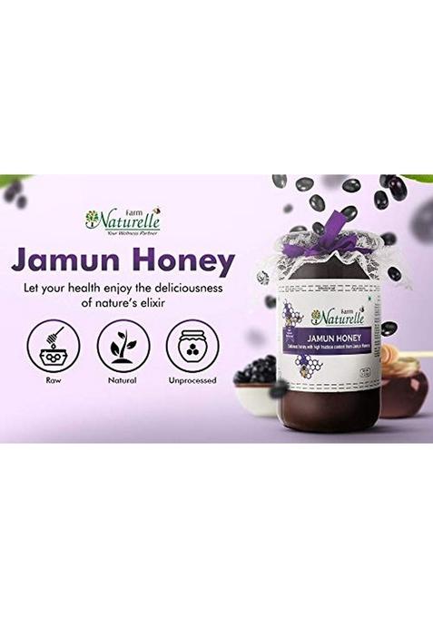 Farm Naturelle Naturelle-Jamun Flower Wild Forest Honey| 100% Pure Honey|1000G+150Gm Extra And A Wooden Spoon|Raw Natural Un-Processed