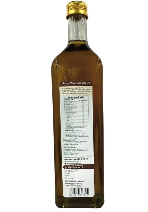 Wow Cooking Oils Certified Virgin Cold Pressed White Sesame Seeds Oil 1000 Ml (1 Ltr -Glass Bottle) With Free 2 Varieties Raw Forest Honey