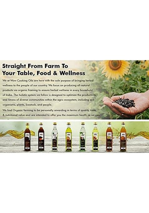 Wow Cooking Oils Certified Virgin Cold Pressed White Sesame Seeds Oil 1000 Ml (1 Ltr -Glass Bottle) With Free 2 Varieties Raw Forest Honey