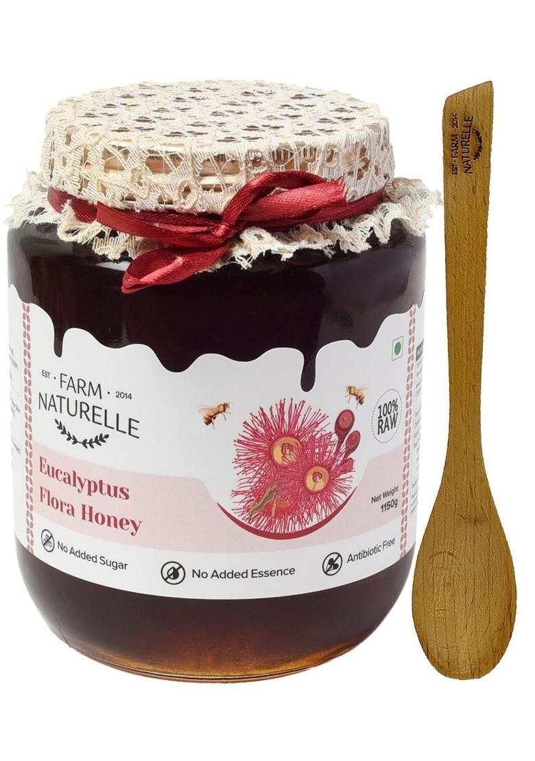 Farm Naturelle Naturelle-Eucalyptus Flower Wild Forest (Jungle) Honey|850G+150 Extra And A Wooden Spoon|Pure Honey, Raw | Natural Un-Processed
