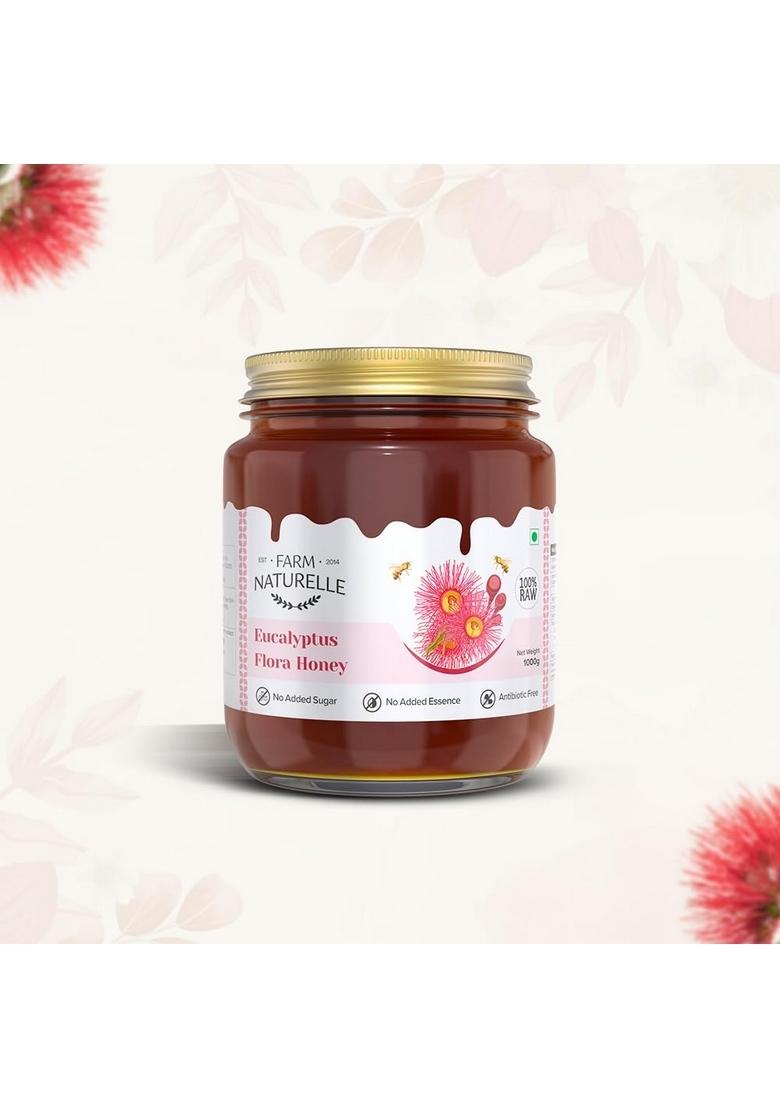 Farm Naturelle Naturelle-Eucalyptus Flower Wild Forest (Jungle) Honey|850G+150 Extra And A Wooden Spoon|Pure Honey, Raw | Natural Un-Processed
