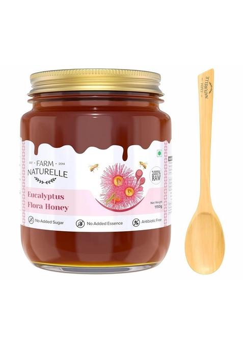Farm Naturelle Naturelle-Eucalyptus Flower Wild Forest (Jungle) Honey|850G+150 Extra And A Wooden Spoon|Pure Honey, Raw | Natural Un-Processed - Un-Heated Honey Lab Tested Honey.