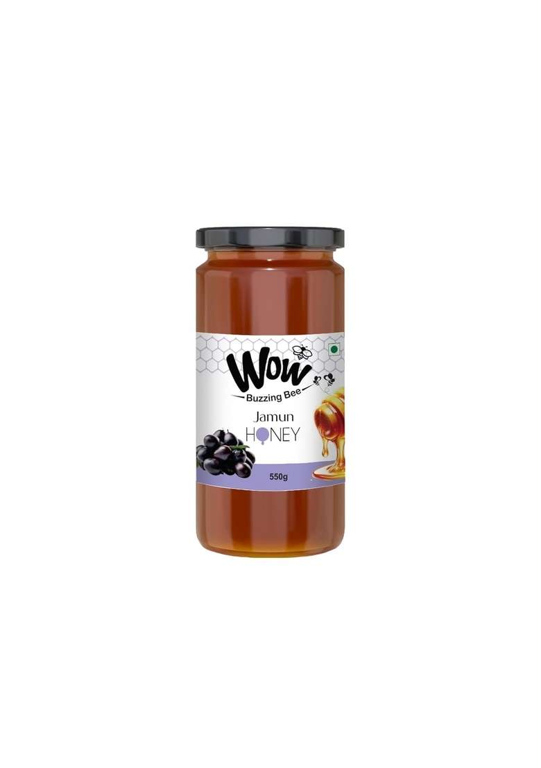 Wow Buzzing Bee Raw Honey | Pack Of 6 (3 X 550G Jungle, Acacia, Jamun Honey) & 55G Neem, Tulsi, Wild 100% Pure, Natural, Unprocessed Unpasteurized - Indya