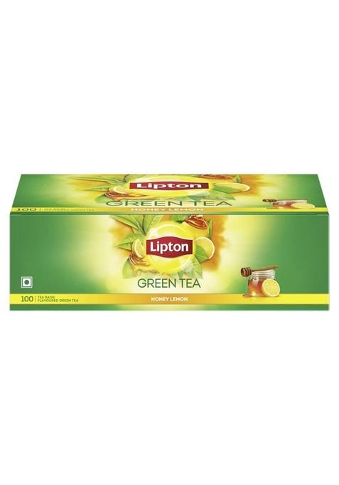 Lipton Honey Lemon Green Tea Bags 100 Pcs|| All Natural Flavour|| Zero Calories - Improves Metabolism & Reduces Waist