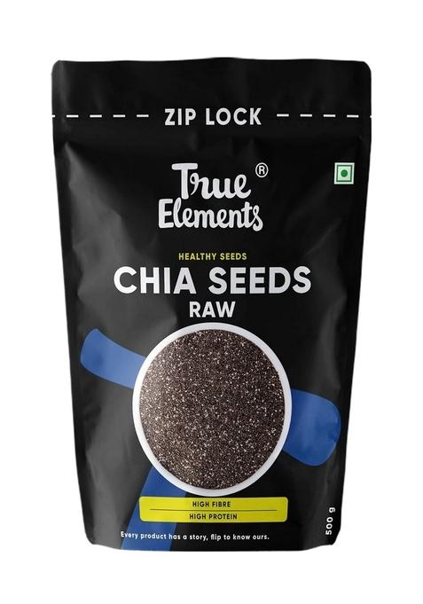 True Elements Chia Seeds 500G - For Weight Management | Rich In Calcium, Protein & Fibre Beat The Heat 100% Clean Eating Antioxidant