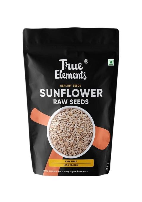 True Elements Sunflower Seeds 250G - Raw For Eating | Healthy Snacks High In Vitamin, Fibre & Protein Non Gmo Diet Food