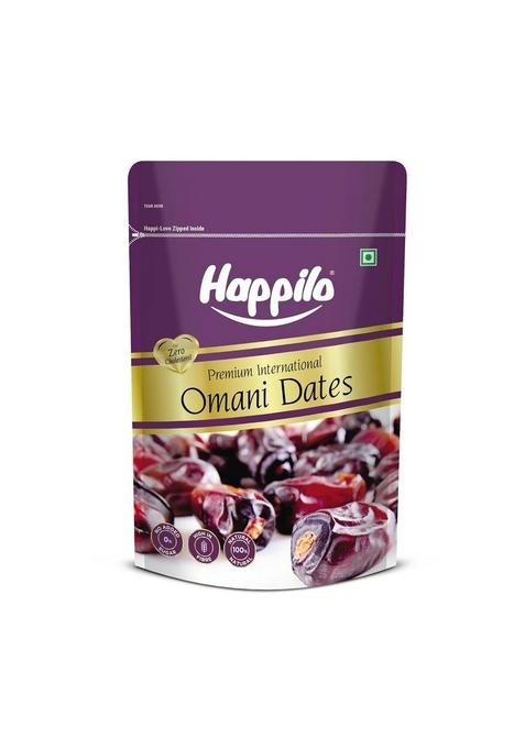 Happilo Premium International Omani Dates 250G | Khajur, Khajoor Dry Fruits Healthy Snacks No Preservatives