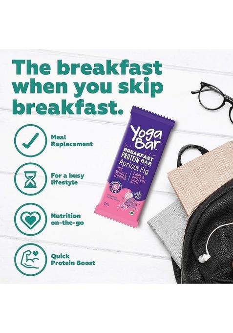 Yogabar Breakfast Bars Variety Pack | Daily Protein Snack High Energy & Nutrition 8G 7G Fibre Of 6 Bar X 45G No Preservatives